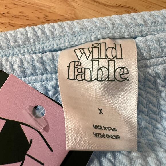 Wild Fable Women's Plus Size Light Blue Textured Bikini Bottom - Size X - NWT - Picture 2 of 7